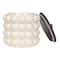 Hello Honey® White Raised Dots Stoneware Canister with Acacia Wood Lid